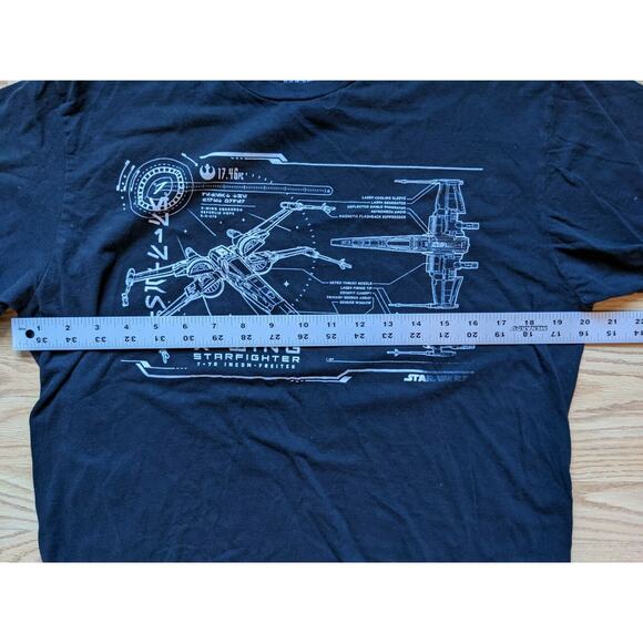 Mens Star Wars Mad Engine X Wing T Shirt Size L Solid Black Graphic - Picture 5 of 7